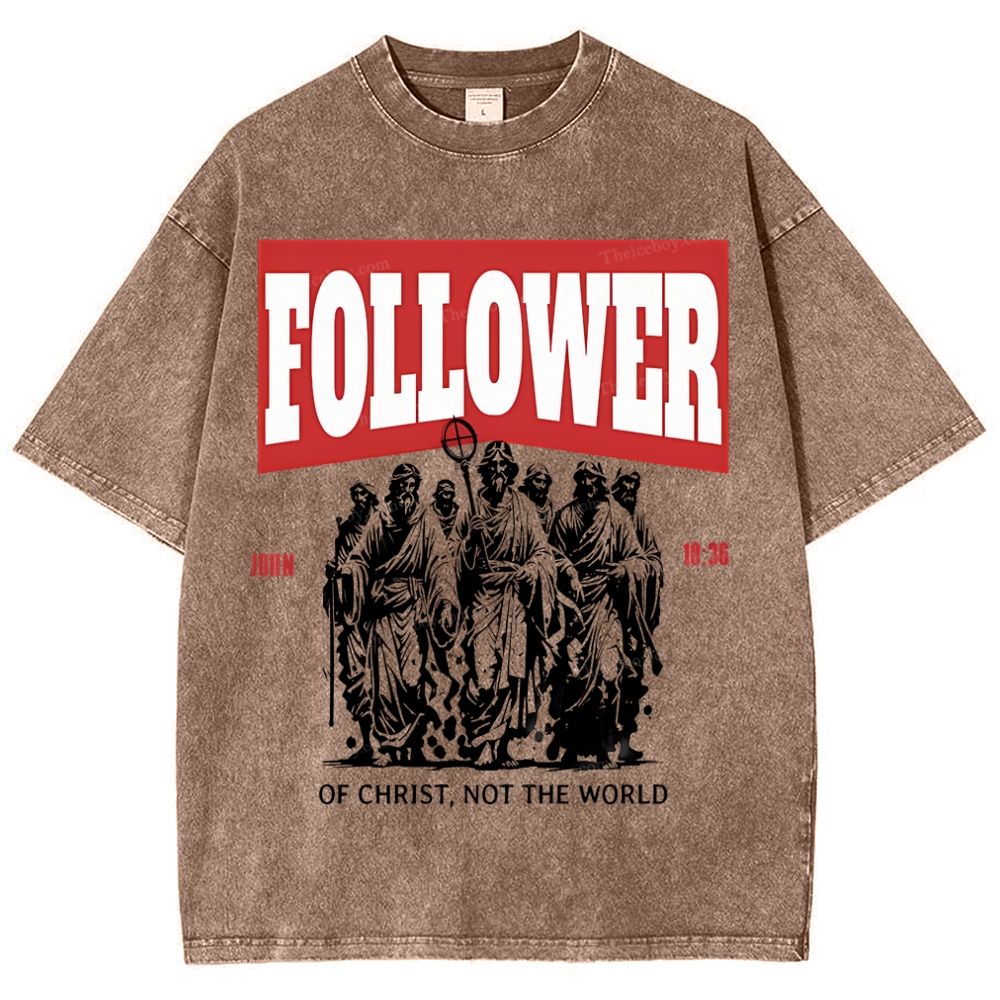 Follower Christian Snowflake Vintage Washed T-Shirt
