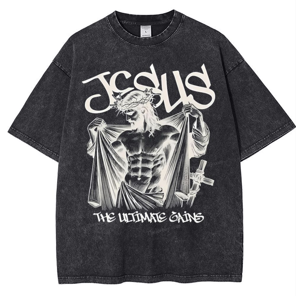 Jesus The Ultimate Gains Christian Snowflake Vintage Washed T-Shirt