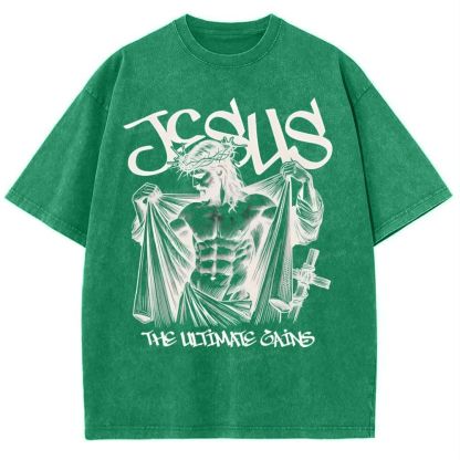 Jesus The Ultimate Gains Christian Snowflake Vintage Washed T-Shirt