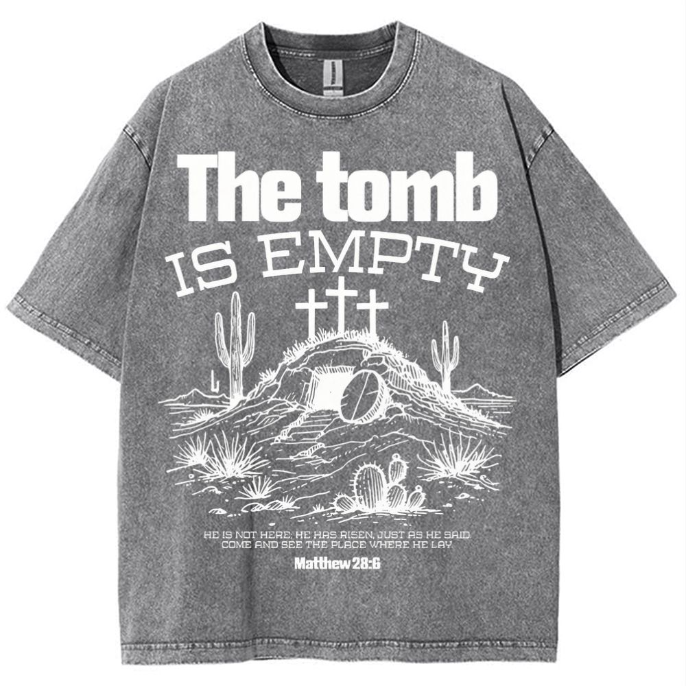 The Tomb Is Empty Christian Snowflake Vintage Washed T-Shirt