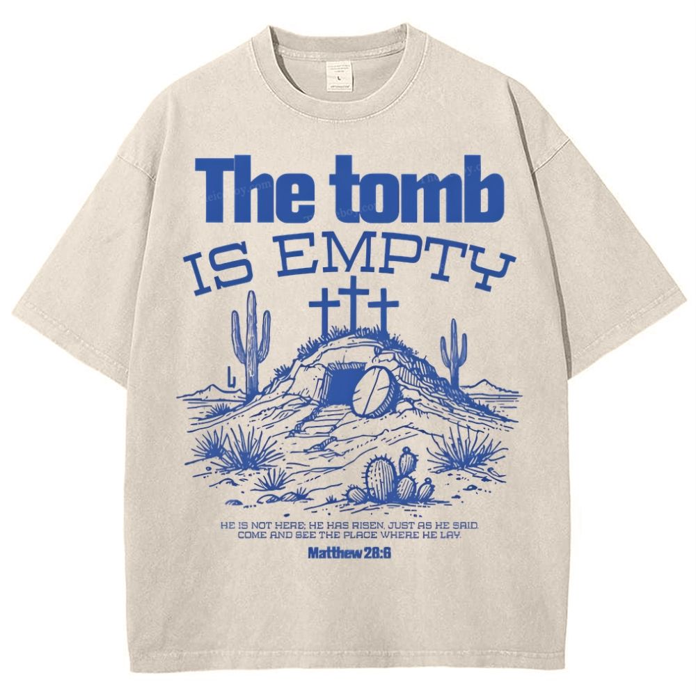 The Tomb Is Empty Christian Snowflake Vintage Washed T-Shirt