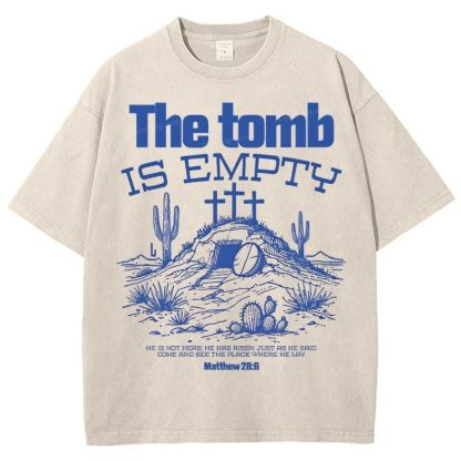 The Tomb Is Empty Christian Snowflake Vintage Washed T-Shirt