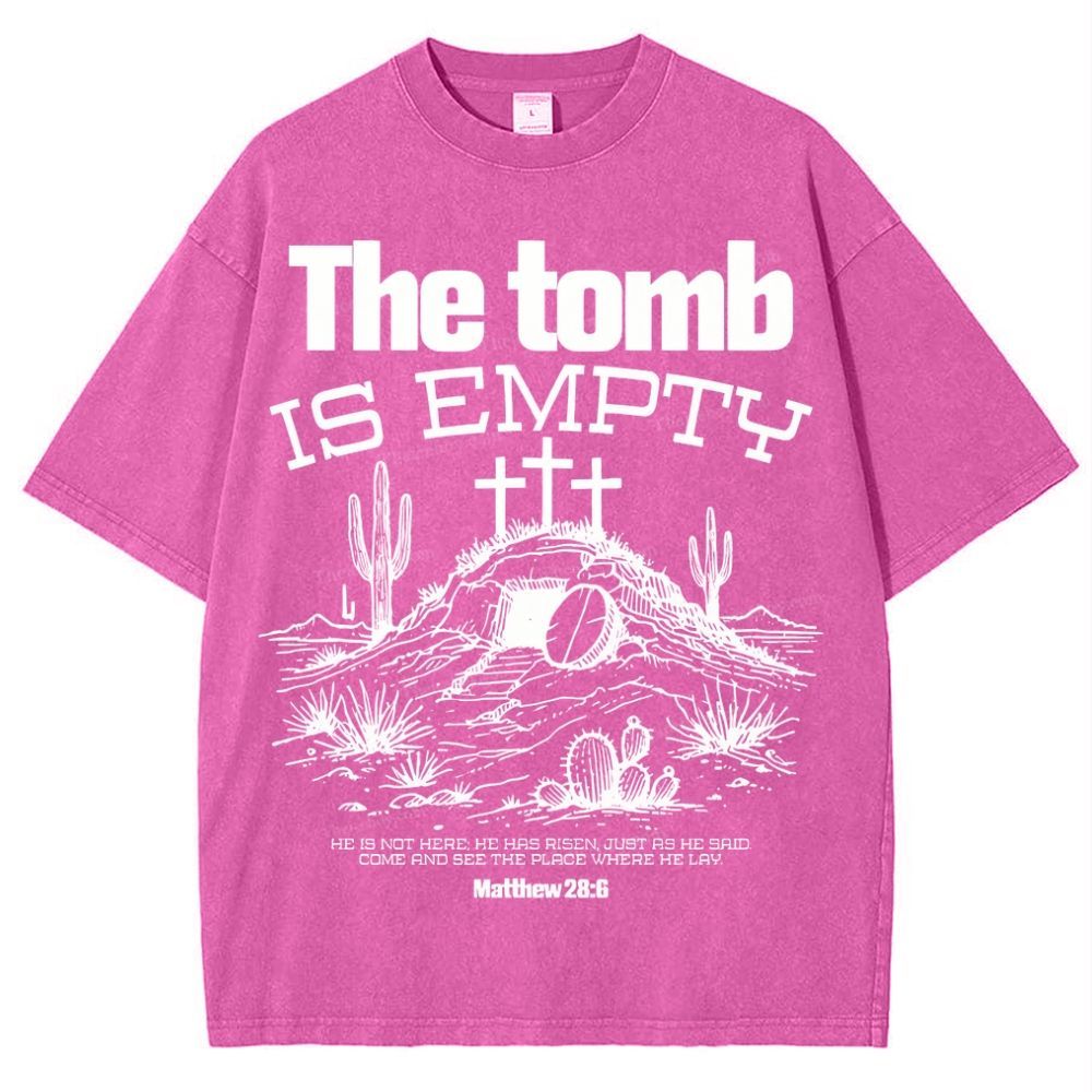 The Tomb Is Empty Christian Snowflake Vintage Washed T-Shirt