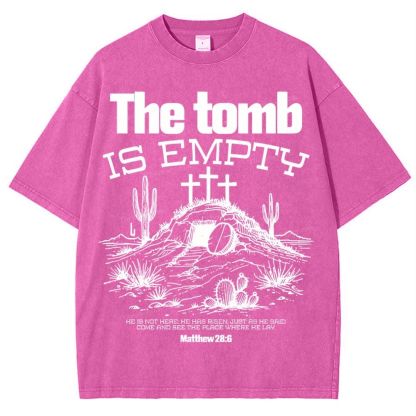 The Tomb Is Empty Christian Snowflake Vintage Washed T-Shirt