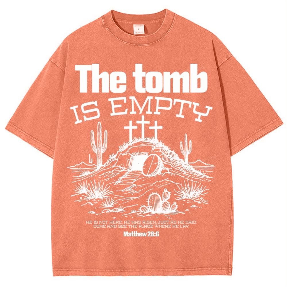 The Tomb Is Empty Christian Snowflake Vintage Washed T-Shirt
