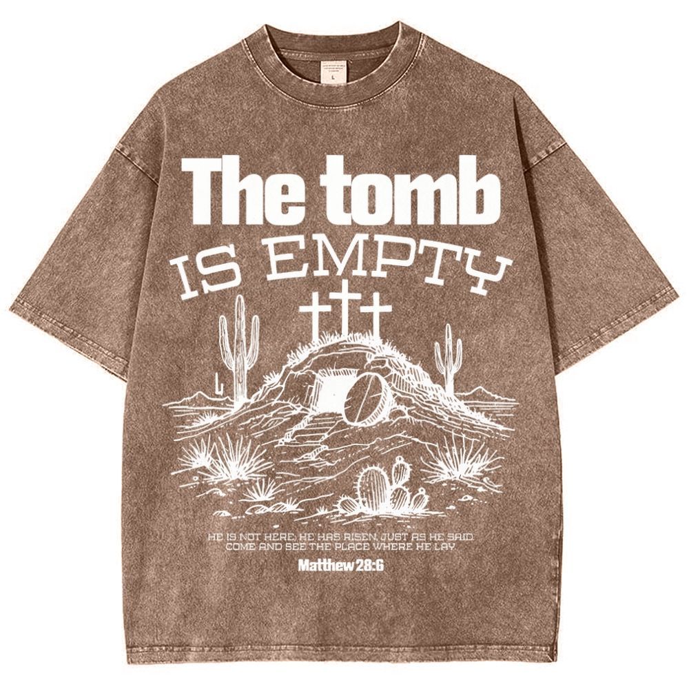 The Tomb Is Empty Christian Snowflake Vintage Washed T-Shirt