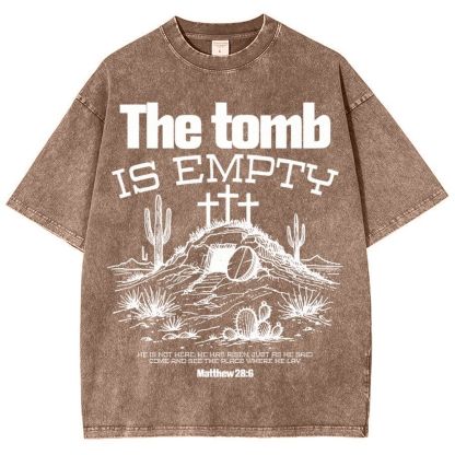 The Tomb Is Empty Christian Snowflake Vintage Washed T-Shirt