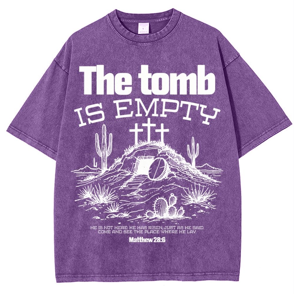 The Tomb Is Empty Christian Snowflake Vintage Washed T-Shirt
