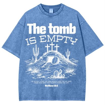 The Tomb Is Empty Christian Snowflake Vintage Washed T-Shirt