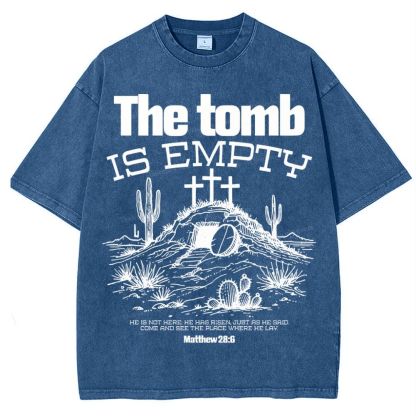 The Tomb Is Empty Christian Snowflake Vintage Washed T-Shirt