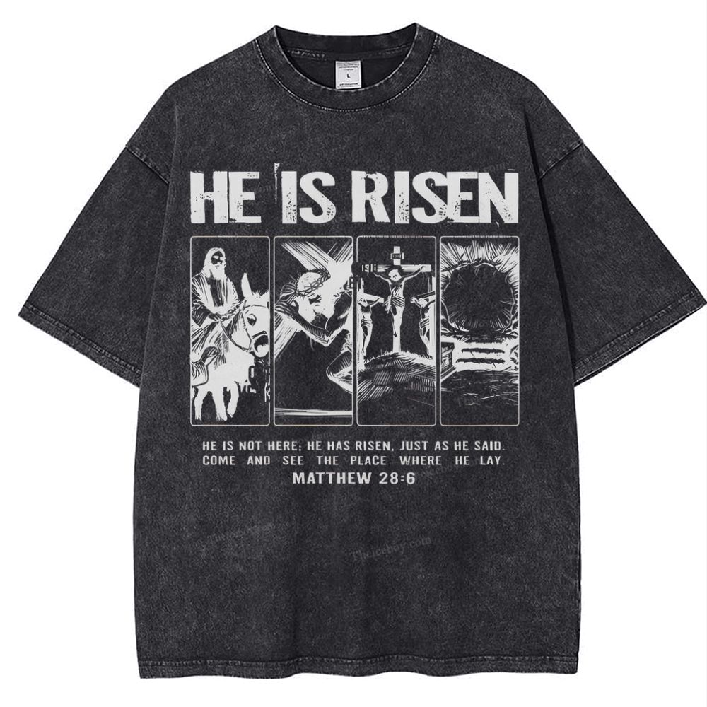 Is Not Here Christian Snowflake Vintage Washed T-Shirt