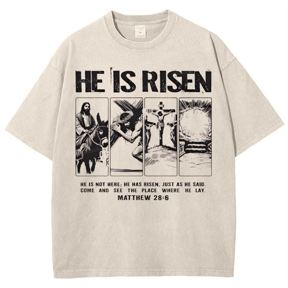 Is Not Here Christian Snowflake Vintage Washed T-Shirt