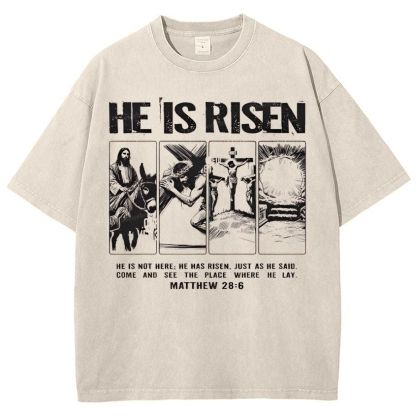 Is Not Here Christian Snowflake Vintage Washed T-Shirt