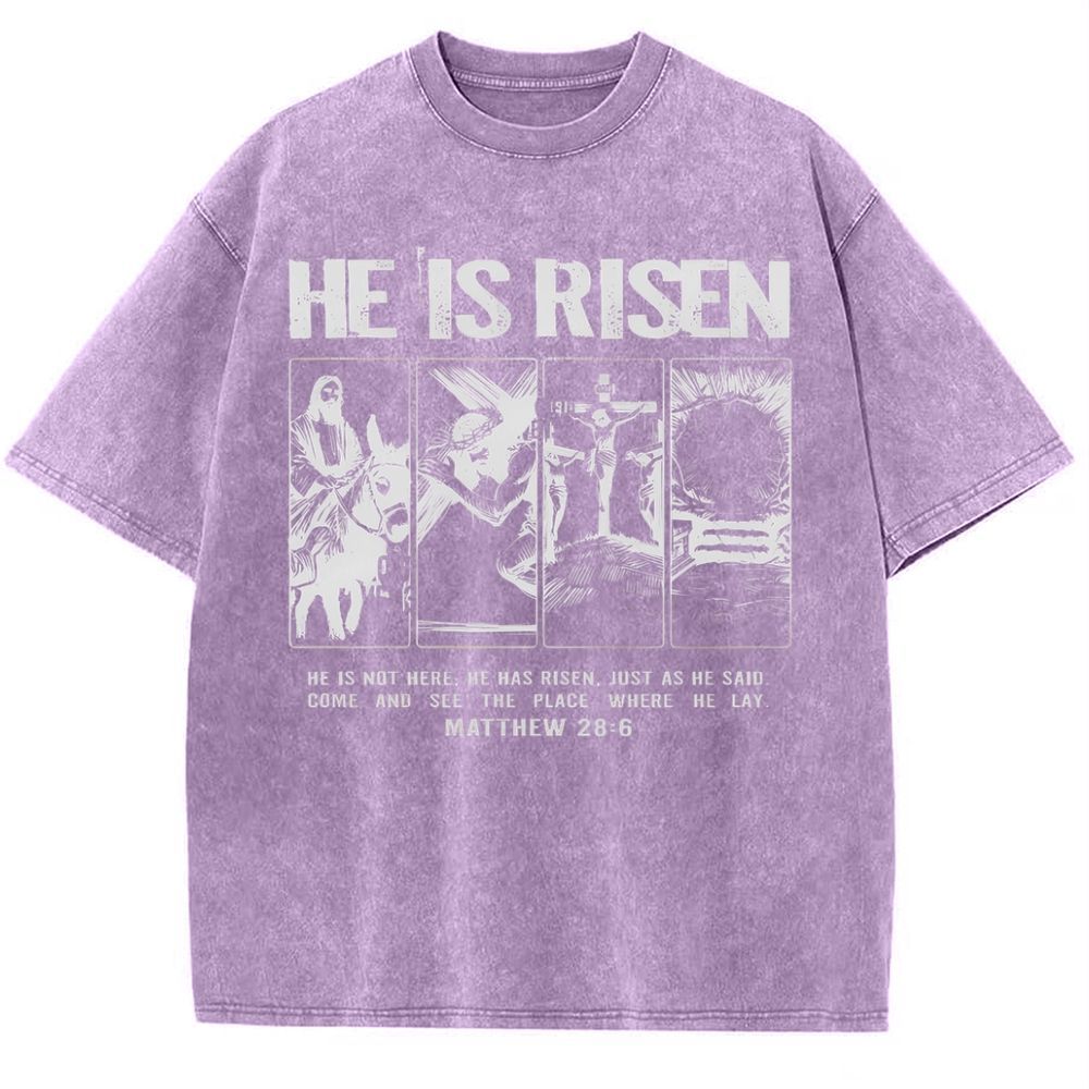 Is Not Here Christian Snowflake Vintage Washed T-Shirt