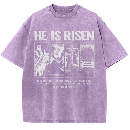 Is Not Here Christian Snowflake Vintage Washed T-Shirt