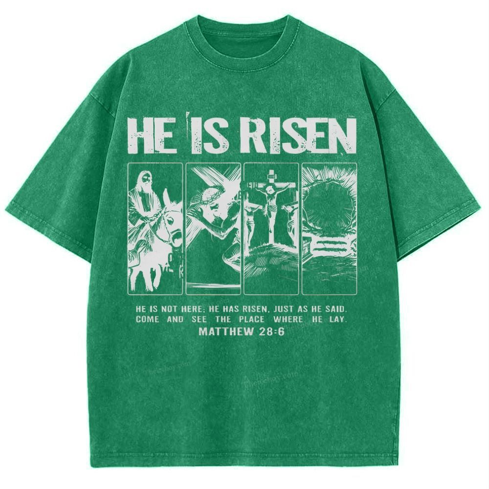 Is Not Here Christian Snowflake Vintage Washed T-Shirt