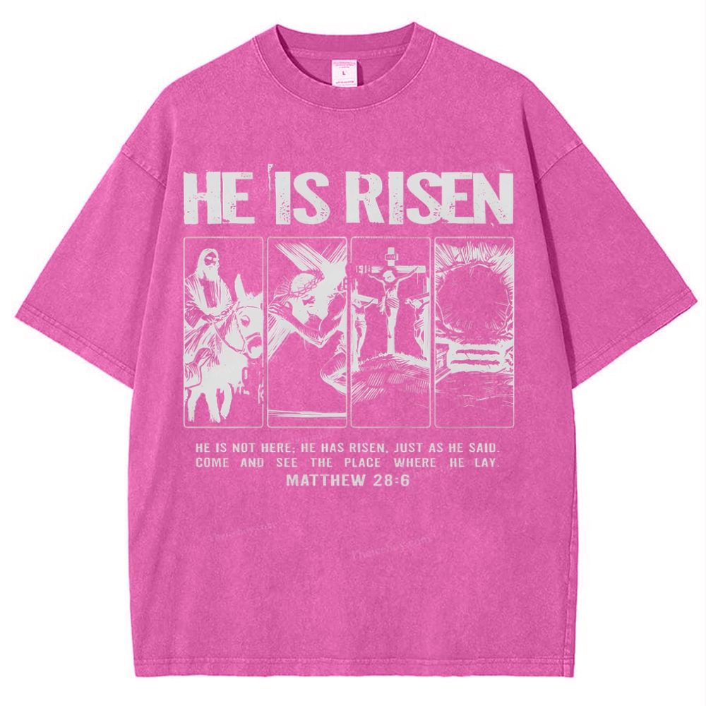 Is Not Here Christian Snowflake Vintage Washed T-Shirt