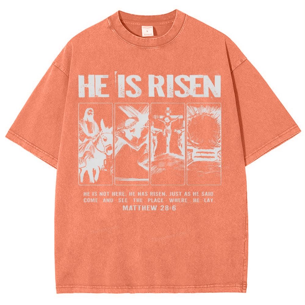 Is Not Here Christian Snowflake Vintage Washed T-Shirt