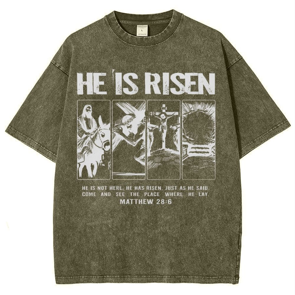 Is Not Here Christian Snowflake Vintage Washed T-Shirt