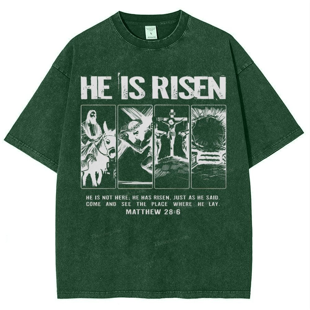 Is Not Here Christian Snowflake Vintage Washed T-Shirt