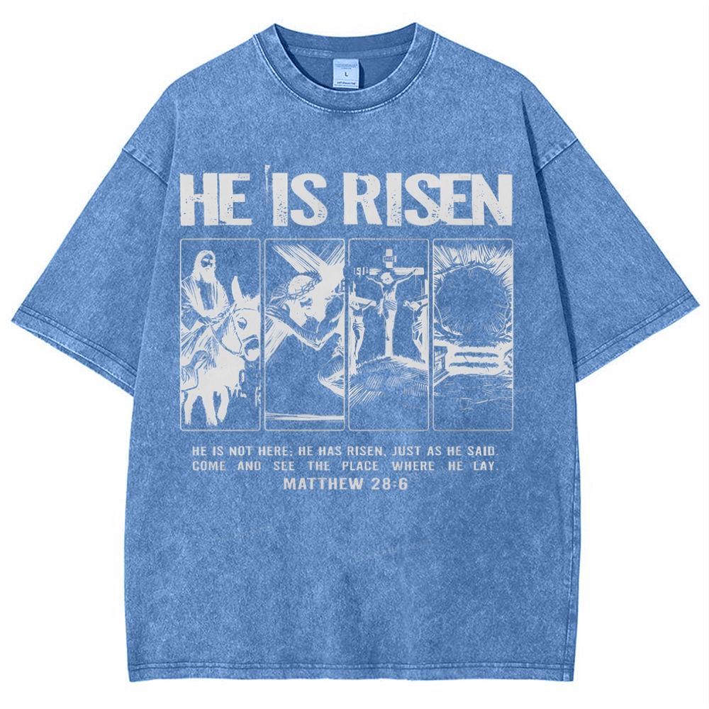 Is Not Here Christian Snowflake Vintage Washed T-Shirt