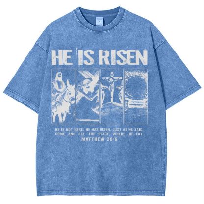 Is Not Here Christian Snowflake Vintage Washed T-Shirt