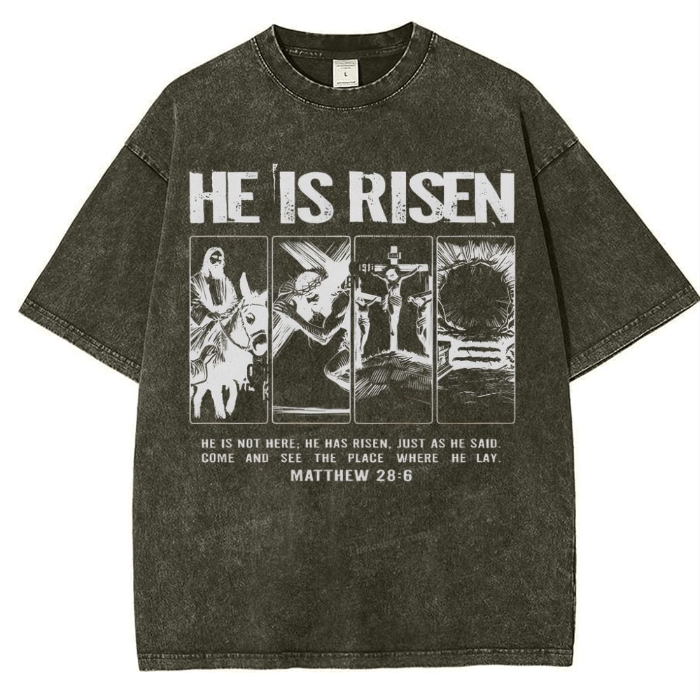 Is Not Here Christian Snowflake Vintage Washed T-Shirt