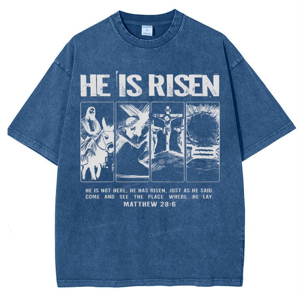 Is Not Here Christian Snowflake Vintage Washed T-Shirt