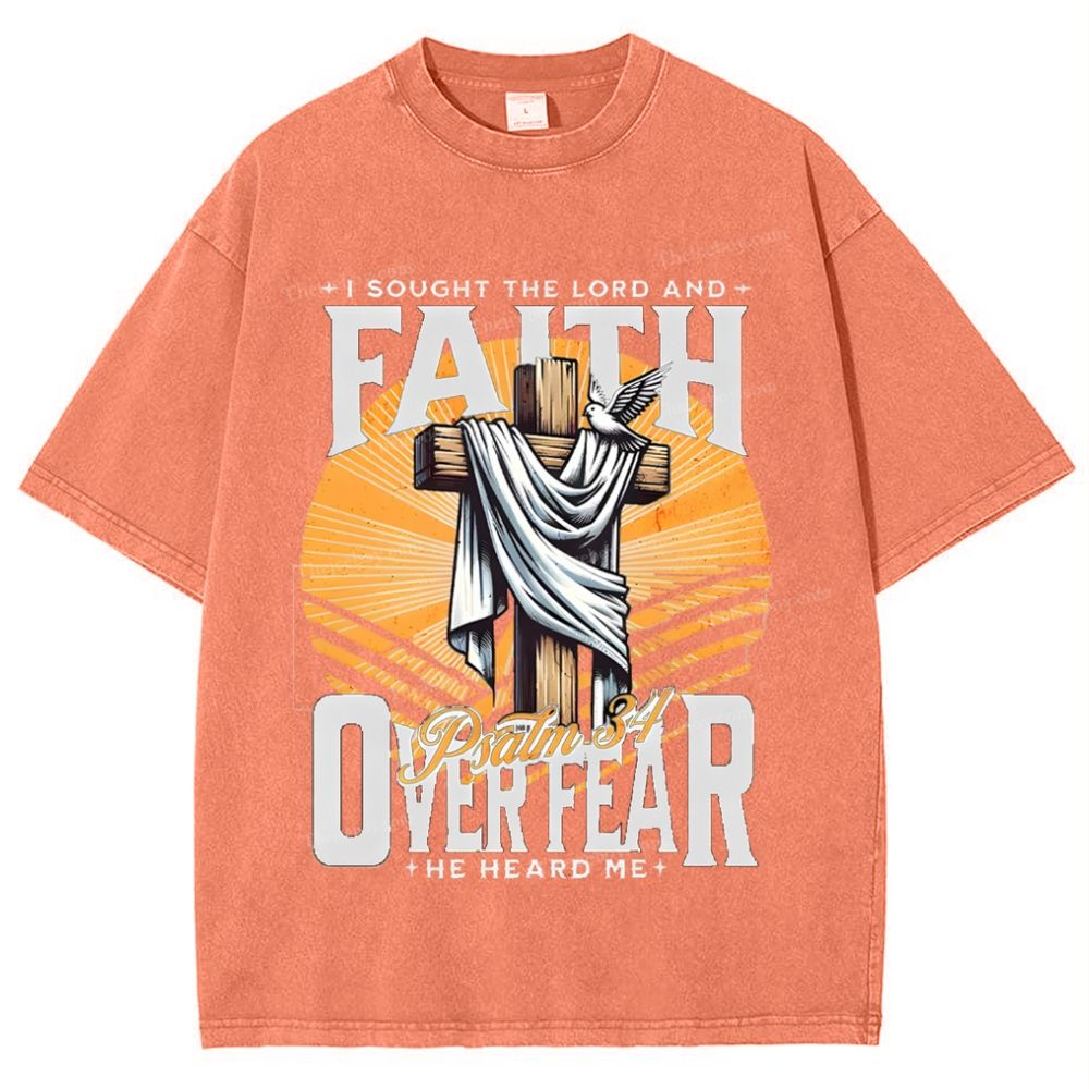 Faith Over Fear Snowflake Vintage Washed T-Shirt
