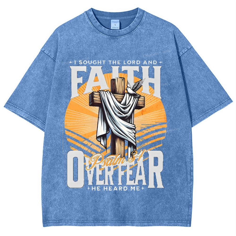Faith Over Fear Snowflake Vintage Washed T-Shirt