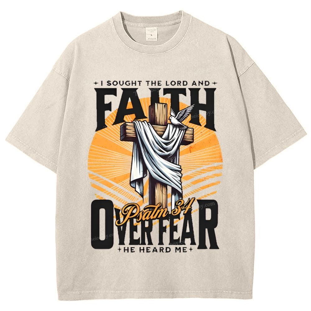 Faith Over Fear Snowflake Vintage Washed T-Shirt