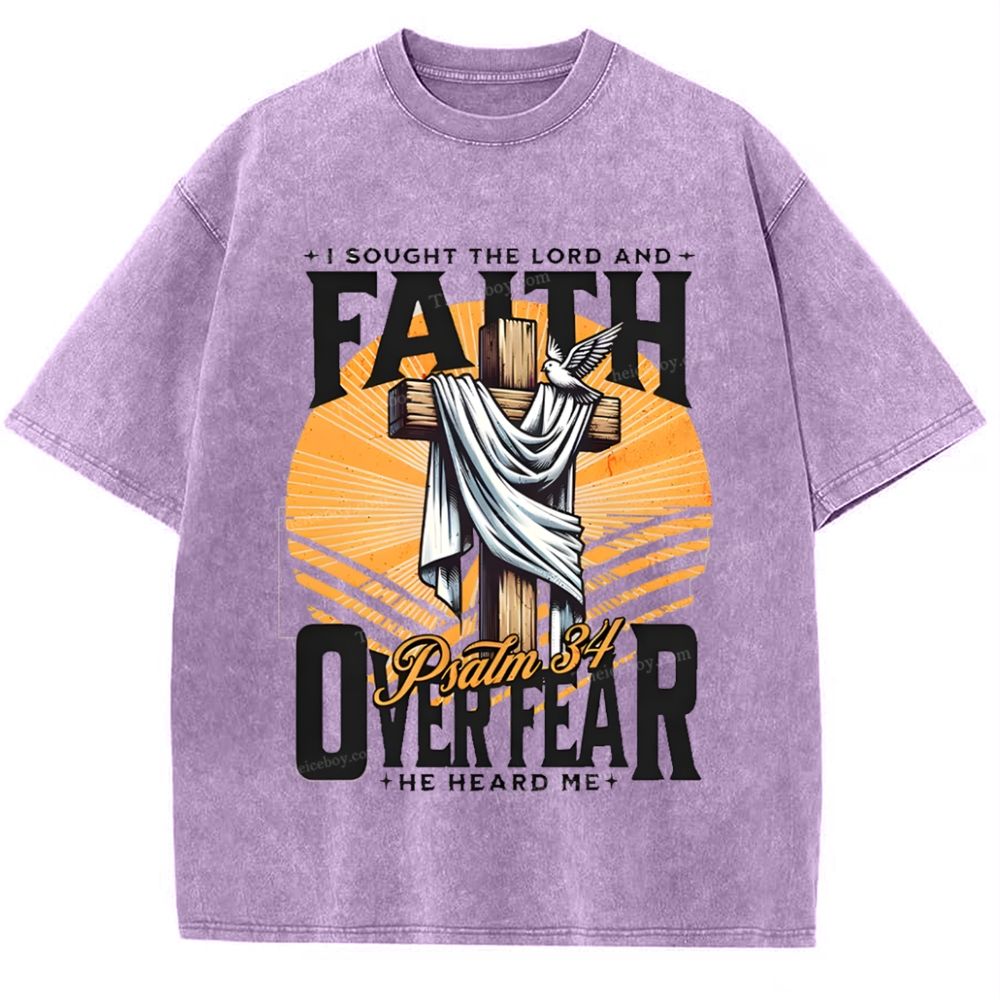Faith Over Fear Snowflake Vintage Washed T-Shirt
