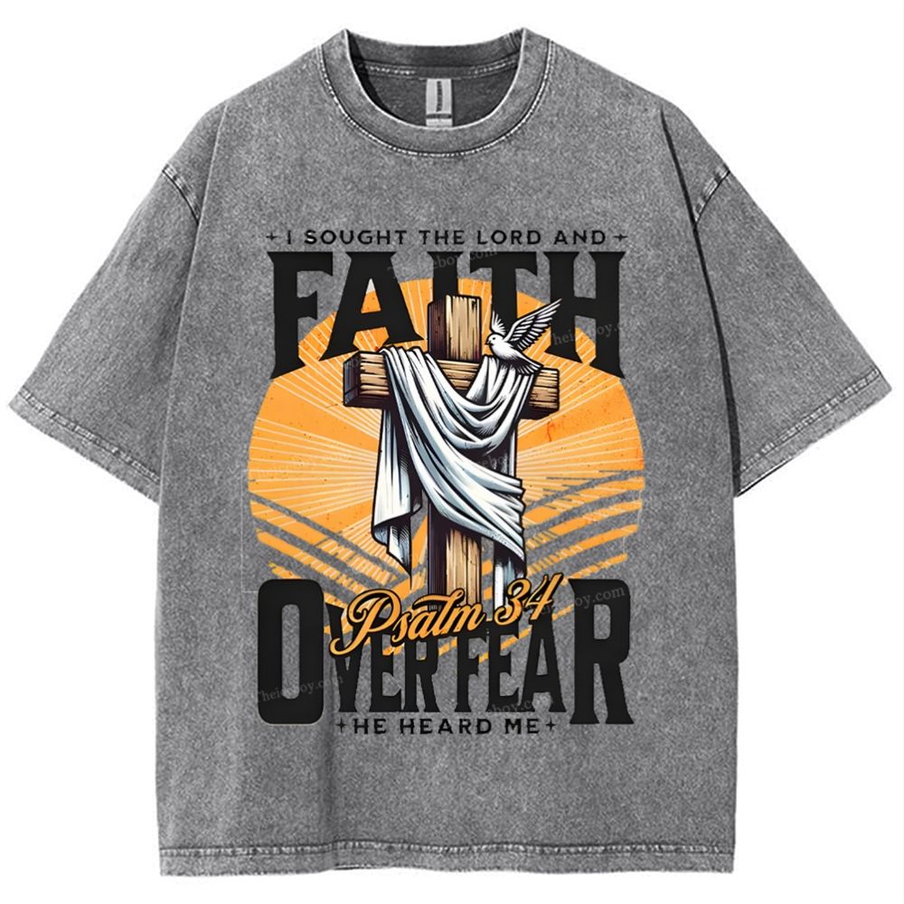 Faith Over Fear Snowflake Vintage Washed T-Shirt