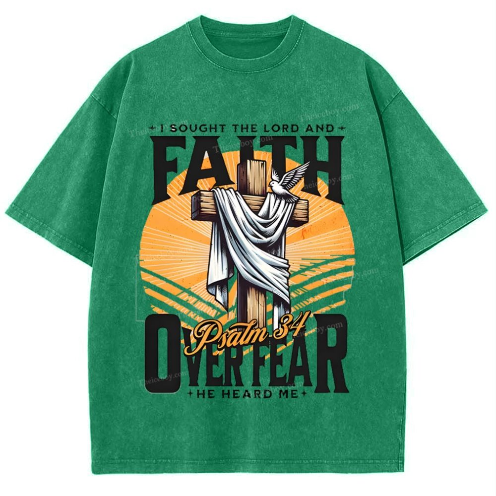 Faith Over Fear Snowflake Vintage Washed T-Shirt