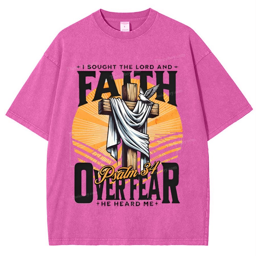 Faith Over Fear Snowflake Vintage Washed T-Shirt