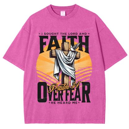 Faith Over Fear Snowflake Vintage Washed T-Shirt