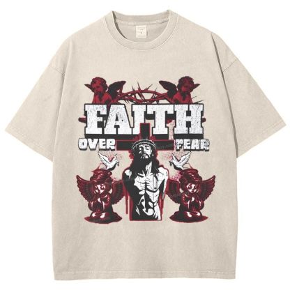 Faith Over Fear Snowflake Vintage Washed T-Shirt