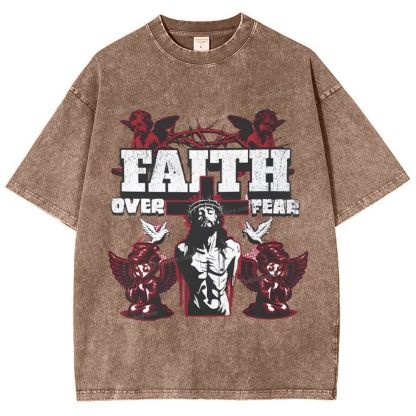 Faith Over Fear Snowflake Vintage Washed T-Shirt