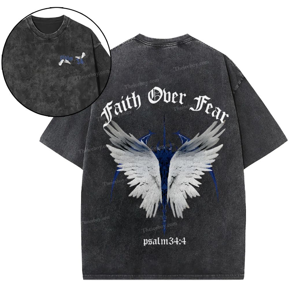 Faith Over Fear Snowflake Vintage Washed T-Shirt