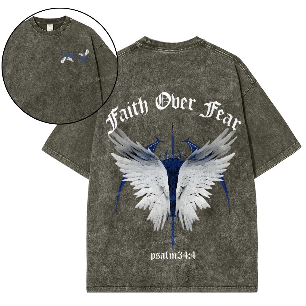 Faith Over Fear Snowflake Vintage Washed T-Shirt