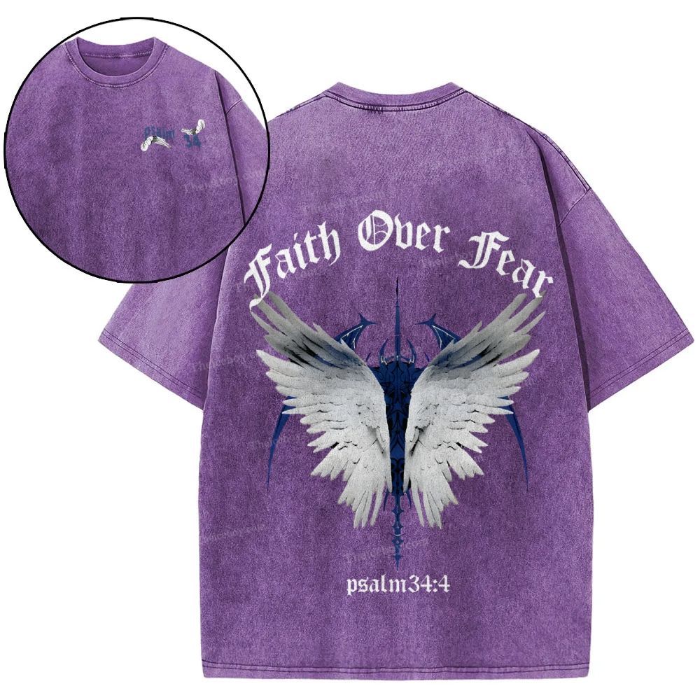 Faith Over Fear Snowflake Vintage Washed T-Shirt