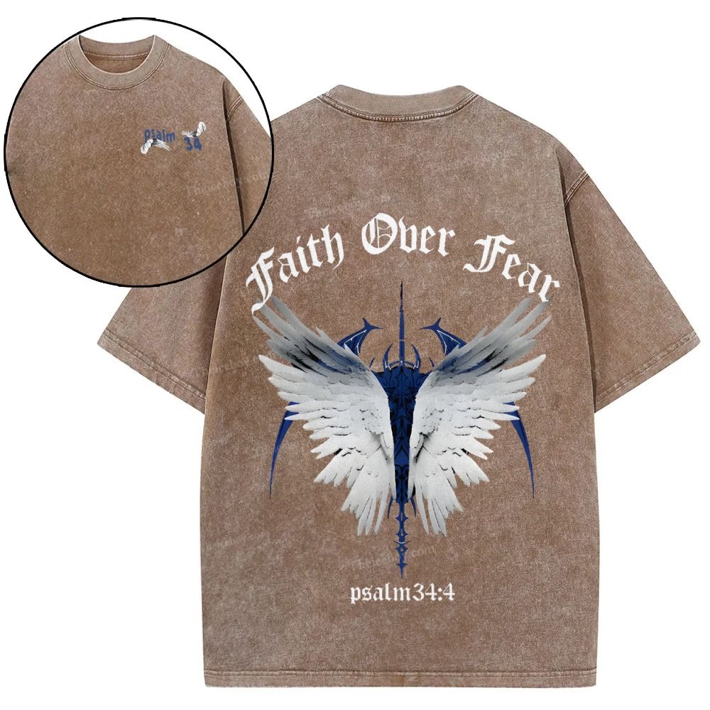 Faith Over Fear Snowflake Vintage Washed T-Shirt