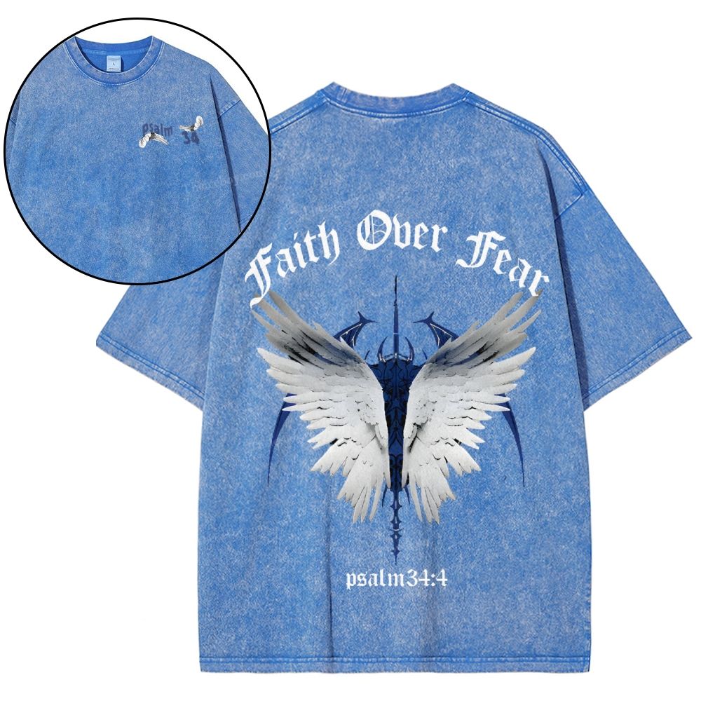 Faith Over Fear Snowflake Vintage Washed T-Shirt