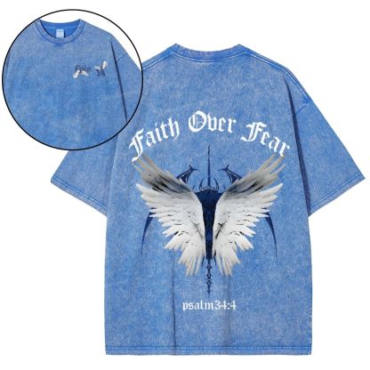 Faith Over Fear Snowflake Vintage Washed T-Shirt