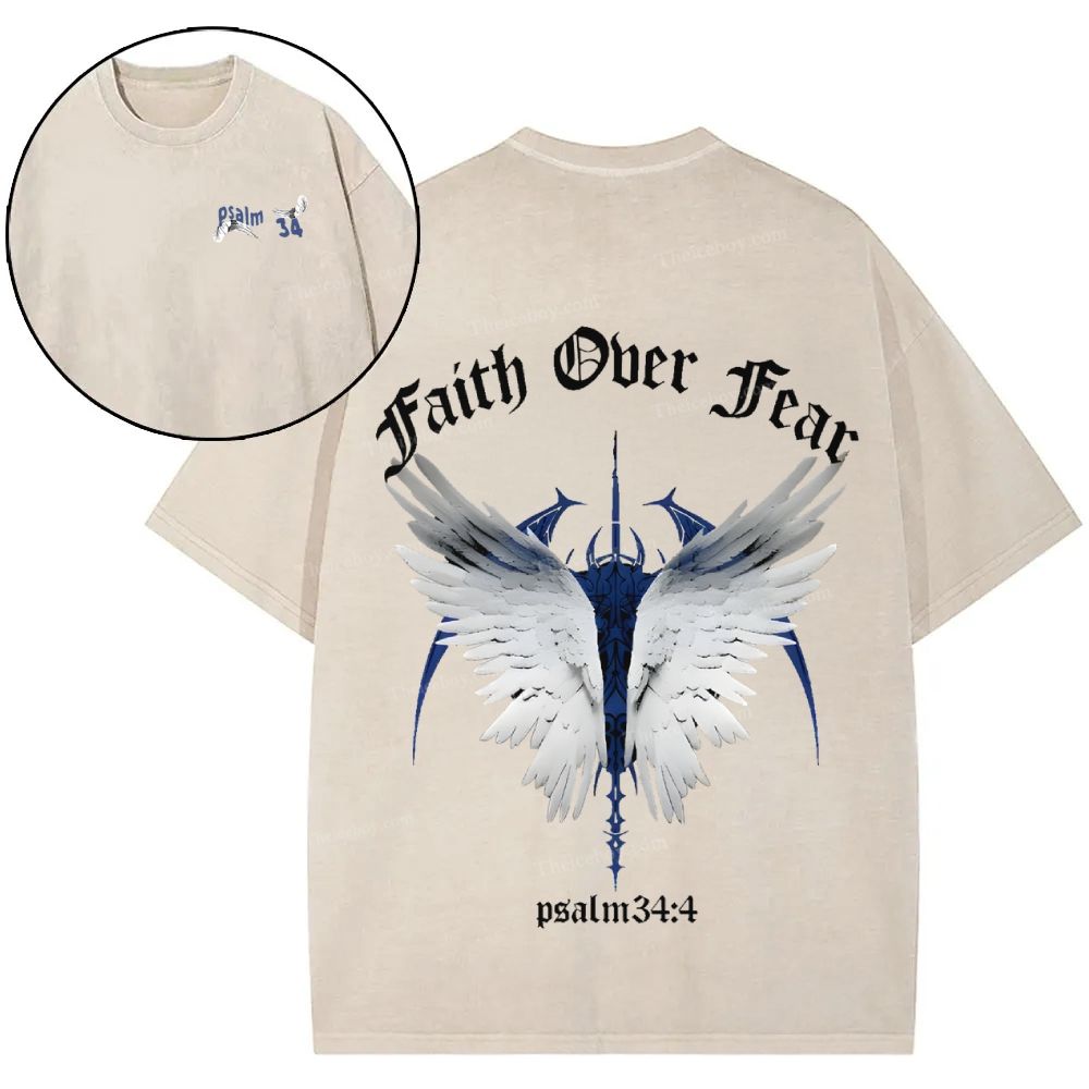 Faith Over Fear Snowflake Vintage Washed T-Shirt