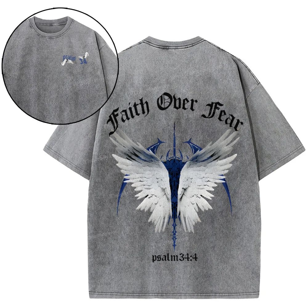 Faith Over Fear Snowflake Vintage Washed T-Shirt