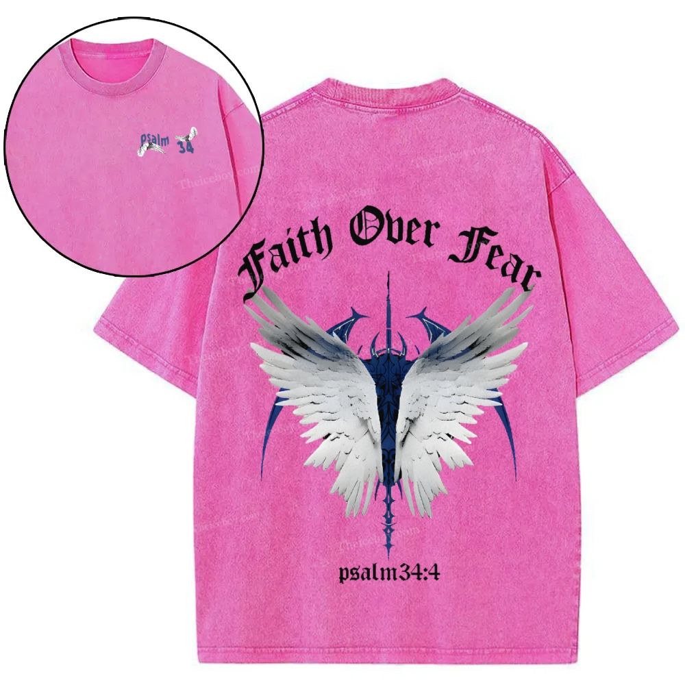Faith Over Fear Snowflake Vintage Washed T-Shirt