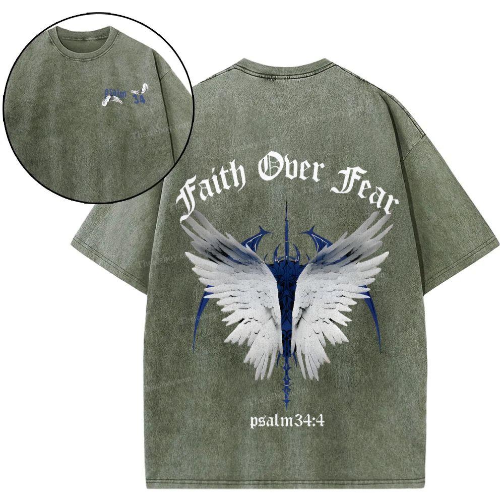 Faith Over Fear Snowflake Vintage Washed T-Shirt
