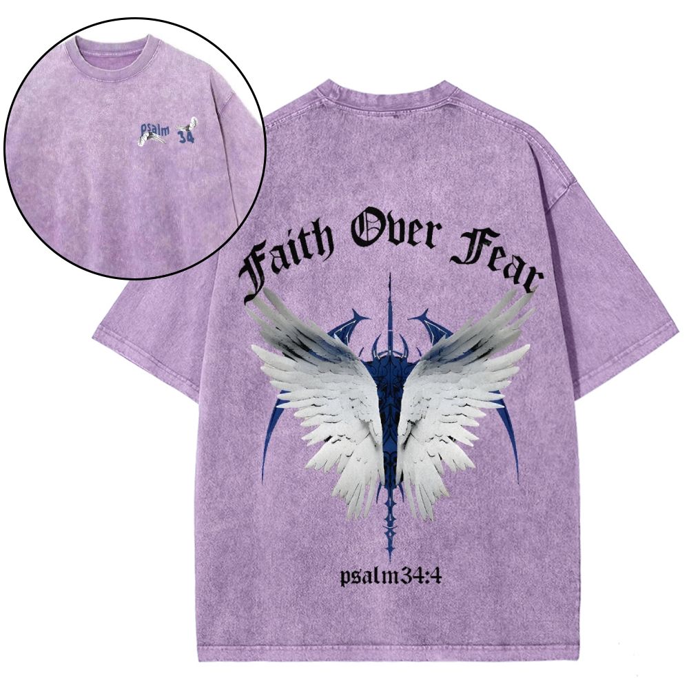 Faith Over Fear Snowflake Vintage Washed T-Shirt