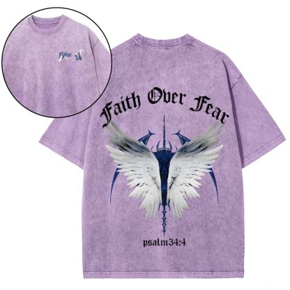 Faith Over Fear Snowflake Vintage Washed T-Shirt